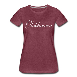Oldham County Cursive Women's T-Shirt - heather burgundy