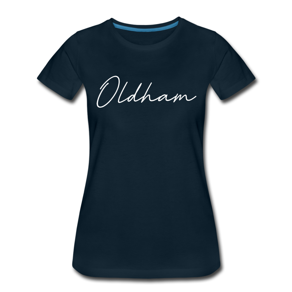 Oldham County Cursive Women's T-Shirt - deep navy