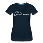 Oldham County Cursive Women's T-Shirt - deep navy