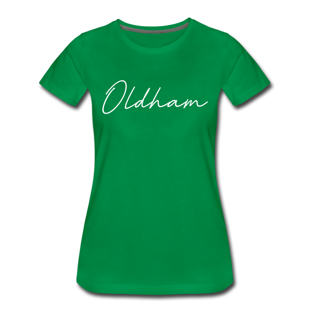 Oldham County Cursive Women's T-Shirt - kelly green