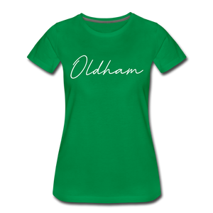 Oldham County Cursive Women's T-Shirt - kelly green