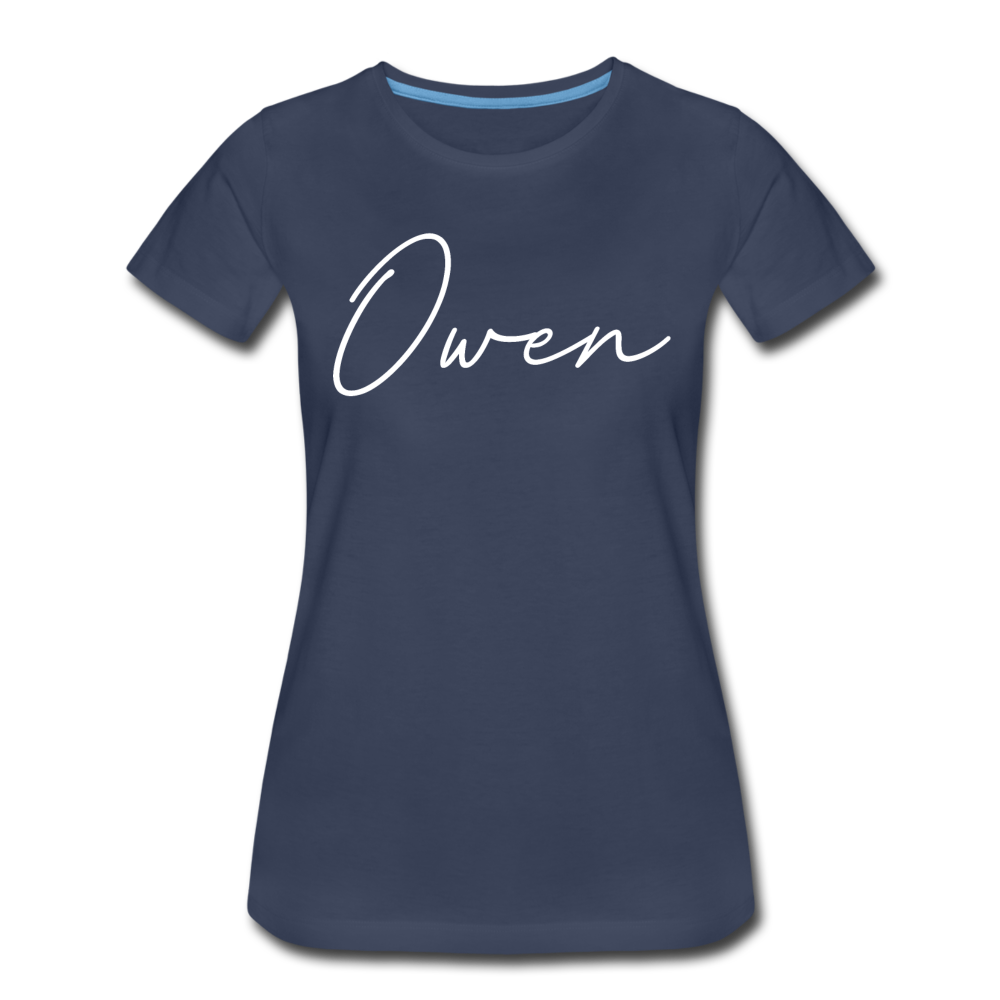 Owen County Cursive Women's T-Shirt - navy