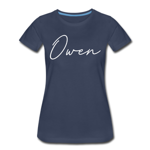 Owen County Cursive Women's T-Shirt - navy