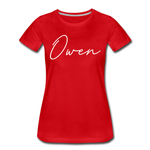 Owen County Cursive Women's T-Shirt - red