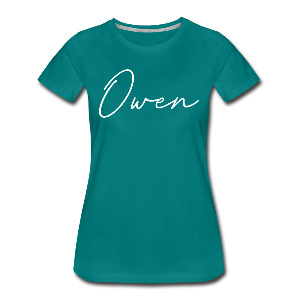 Owen County Cursive Women's T-Shirt - teal