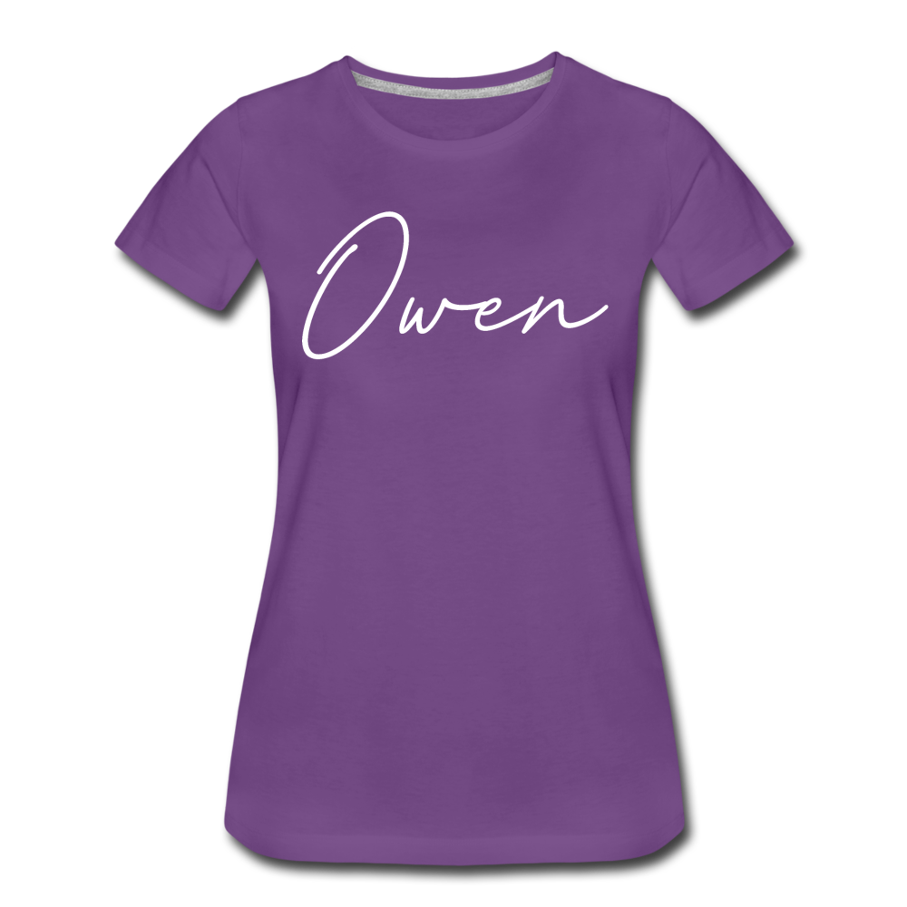 Owen County Cursive Women's T-Shirt - purple