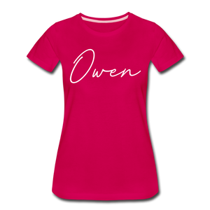 Owen County Cursive Women's T-Shirt - dark pink