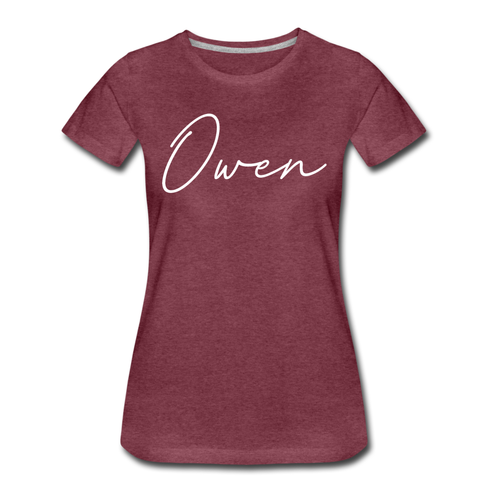 Owen County Cursive Women's T-Shirt - heather burgundy