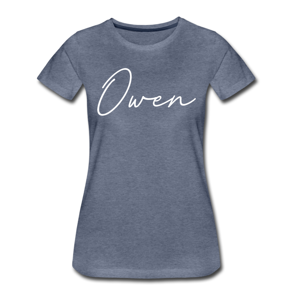 Owen County Cursive Women's T-Shirt - heather blue