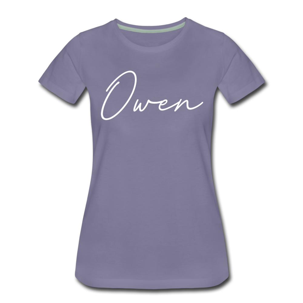 Owen County Cursive Women's T-Shirt - washed violet