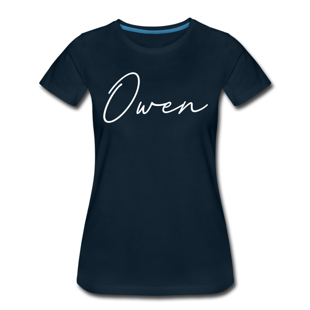 Owen County Cursive Women's T-Shirt - deep navy