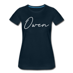 Owen County Cursive Women's T-Shirt - deep navy