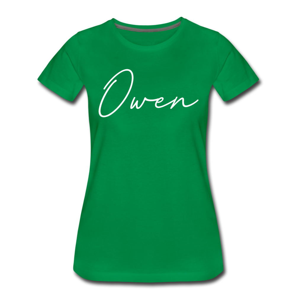 Owen County Cursive Women's T-Shirt - kelly green