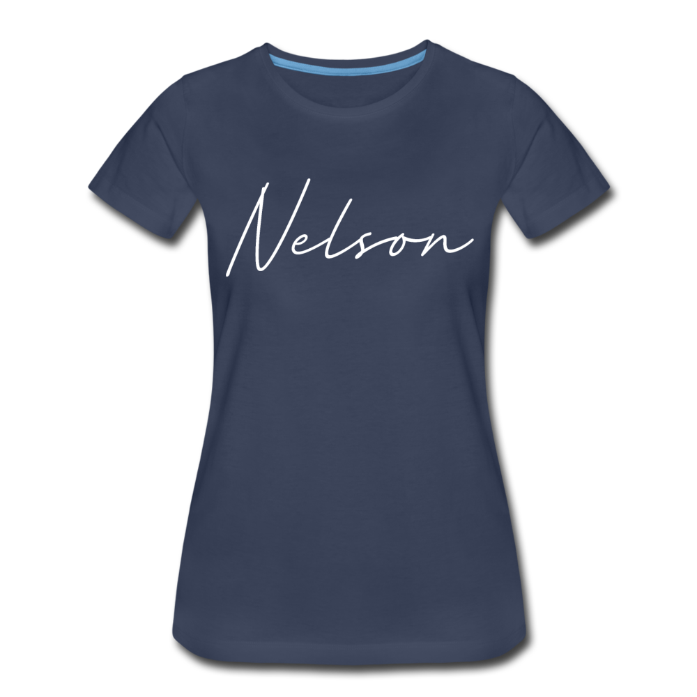 Nelson County Cursive Women's T-Shirt - navy