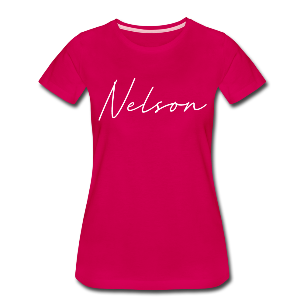 Nelson County Cursive Women's T-Shirt - dark pink