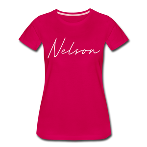 Nelson County Cursive Women's T-Shirt - dark pink