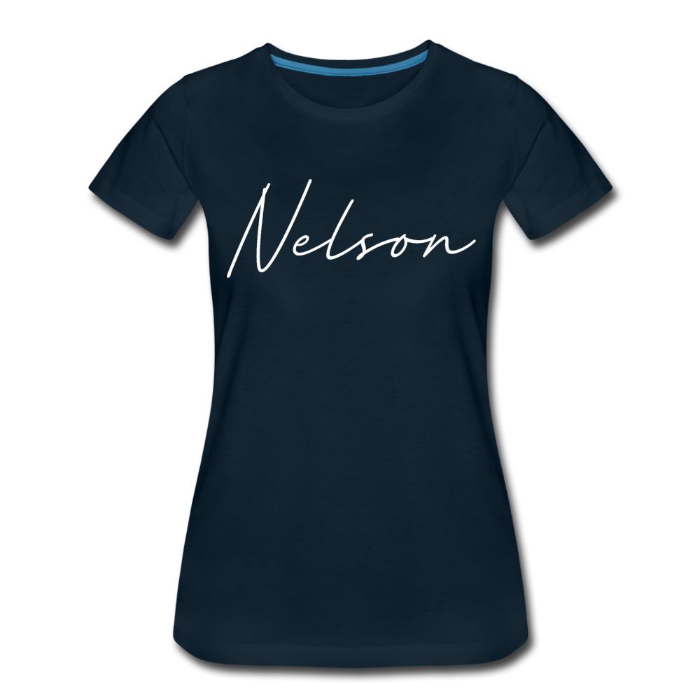 Nelson County Cursive Women's T-Shirt - deep navy