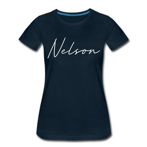 Nelson County Cursive Women's T-Shirt - deep navy