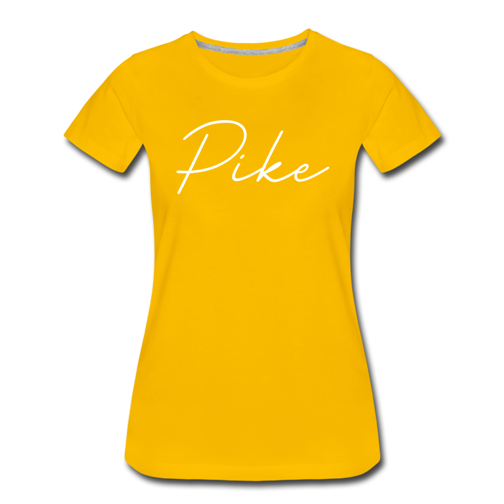 Pike County Cursive Women's T-Shirt - sun yellow