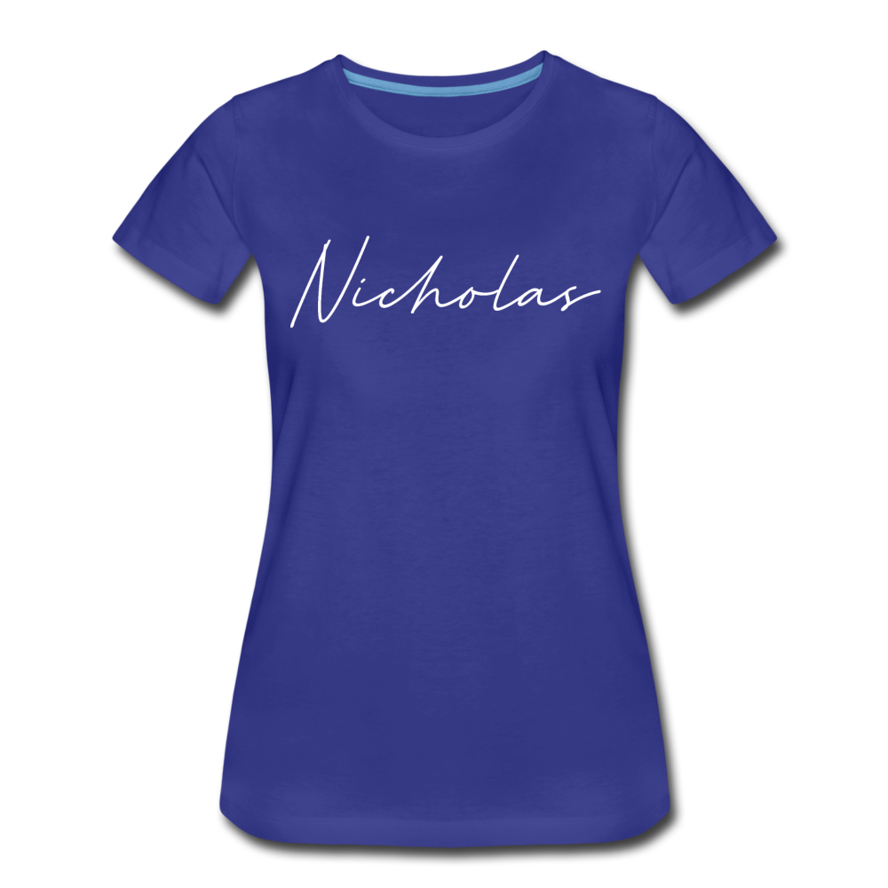 Nicholas County Cursive Women's T-Shirt - royal blue
