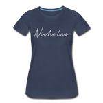 Nicholas County Cursive Women's T-Shirt - navy