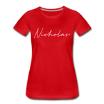 Nicholas County Cursive Women's T-Shirt - red