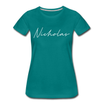 Nicholas County Cursive Women's T-Shirt - teal