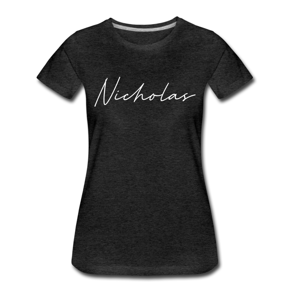 Nicholas County Cursive Women's T-Shirt - charcoal gray