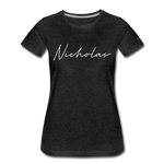 Nicholas County Cursive Women's T-Shirt - charcoal gray