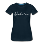 Nicholas County Cursive Women's T-Shirt - deep navy