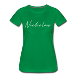 Nicholas County Cursive Women's T-Shirt - kelly green