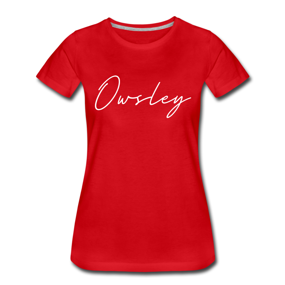 Owsley County Cursive Women's T-Shirt - red