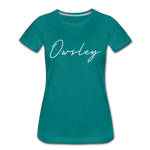 Owsley County Cursive Women's T-Shirt - teal