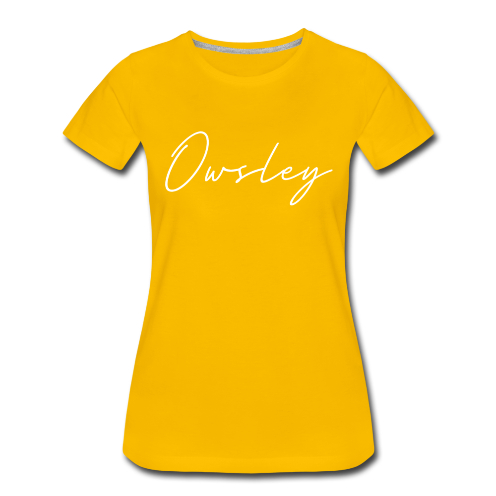 Owsley County Cursive Women's T-Shirt - sun yellow