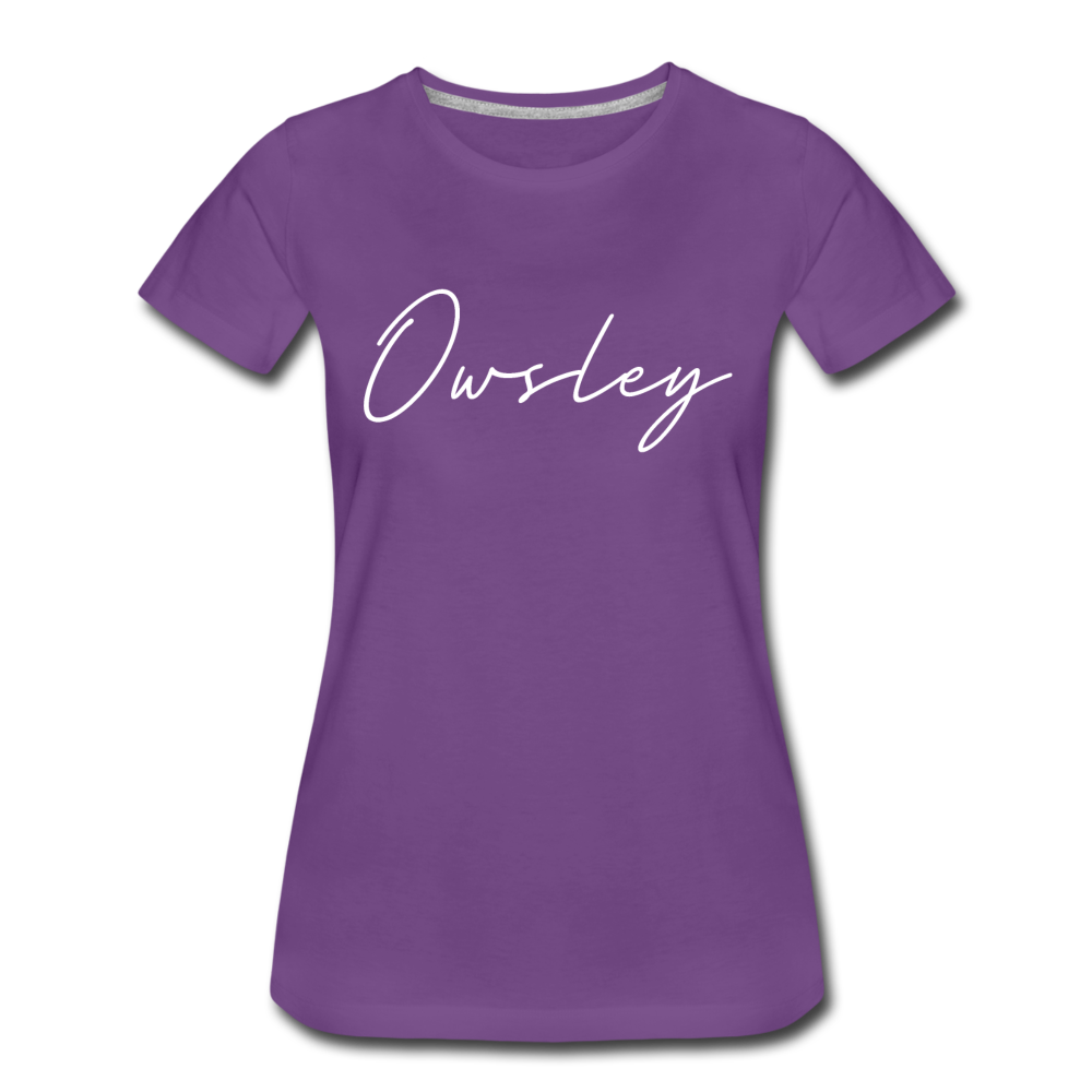 Owsley County Cursive Women's T-Shirt - purple