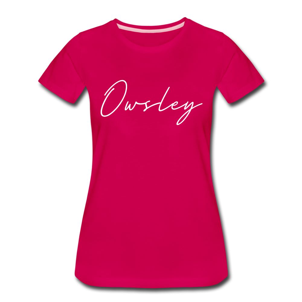 Owsley County Cursive Women's T-Shirt - dark pink