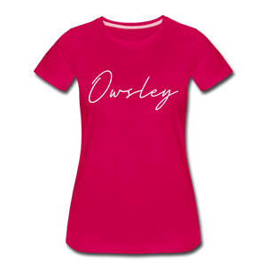 Owsley County Cursive Women's T-Shirt - dark pink