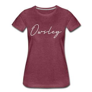 Owsley County Cursive Women's T-Shirt - heather burgundy
