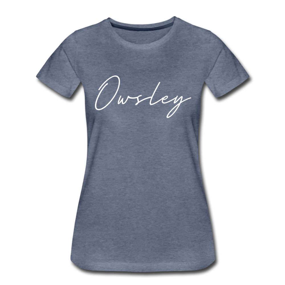Owsley County Cursive Women's T-Shirt - heather blue
