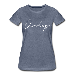 Owsley County Cursive Women's T-Shirt - heather blue