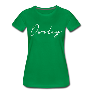 Owsley County Cursive Women's T-Shirt - kelly green