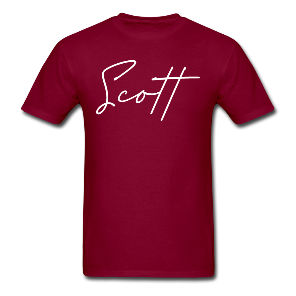 Scott County Cursive T-Shirt - burgundy