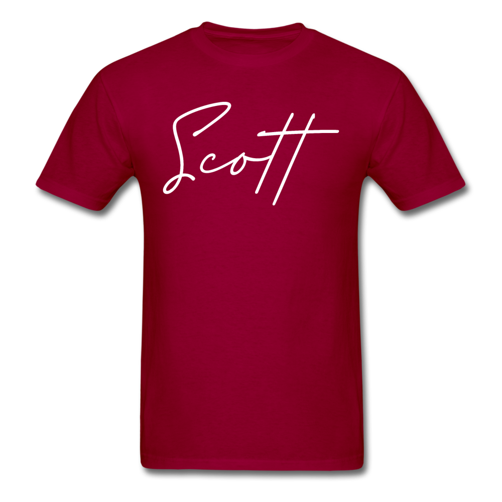 Scott County Cursive T-Shirt - dark red