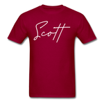 Scott County Cursive T-Shirt - dark red