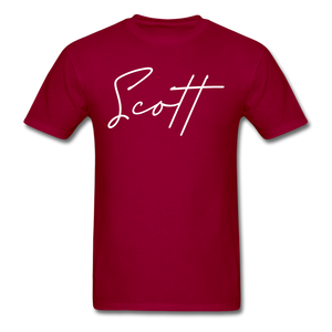 Scott County Cursive T-Shirt - dark red