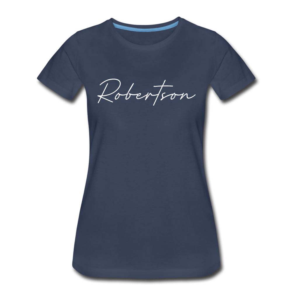 Robertson County Cursive Women's T-Shirt - navy