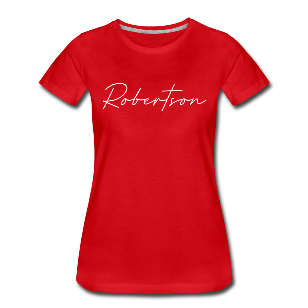 Robertson County Cursive Women's T-Shirt - red