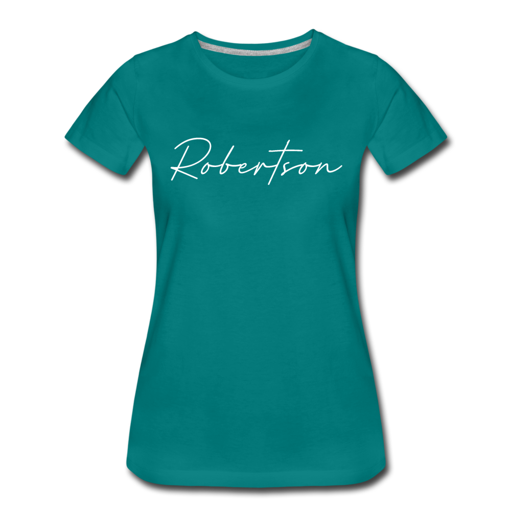 Robertson County Cursive Women's T-Shirt - teal