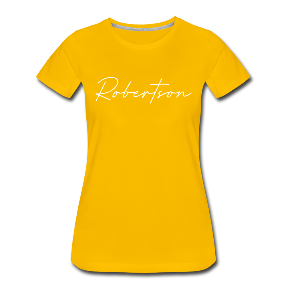 Robertson County Cursive Women's T-Shirt - sun yellow