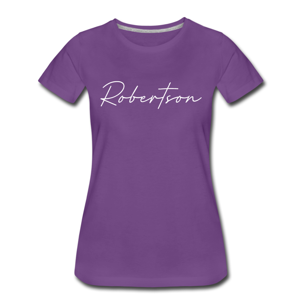 Robertson County Cursive Women's T-Shirt - purple